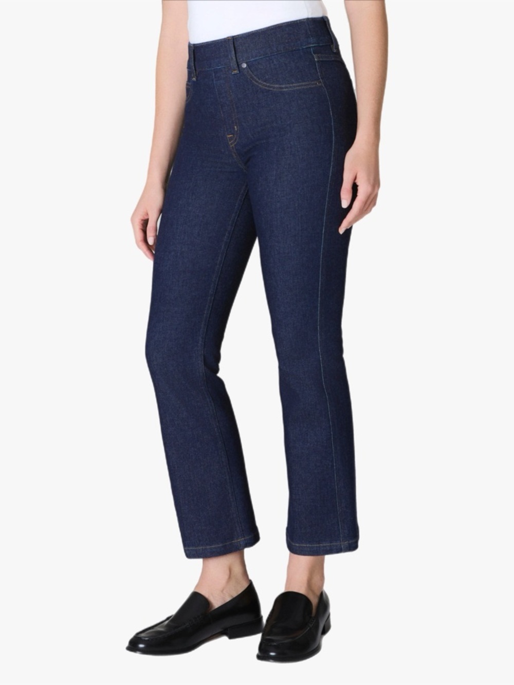 NWT Spanx Kick Flare Pull On Tummy Control Ankle Crop Jeans Women’s Size XL Tall